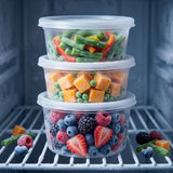 Plastic potjes 250ml transparant met deksel – 50 stuks | Magnetronbestendig