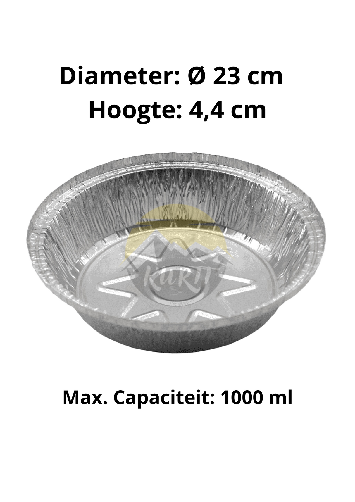 Aluminum container 1000 L round with lids - 100 pieces