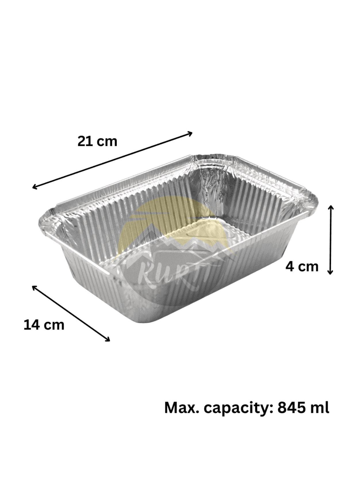 Aluminum container 845 L with lids - 100 pieces