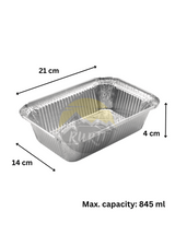 Aluminiumbehälter 845 L mit Deckel - 100 Stück