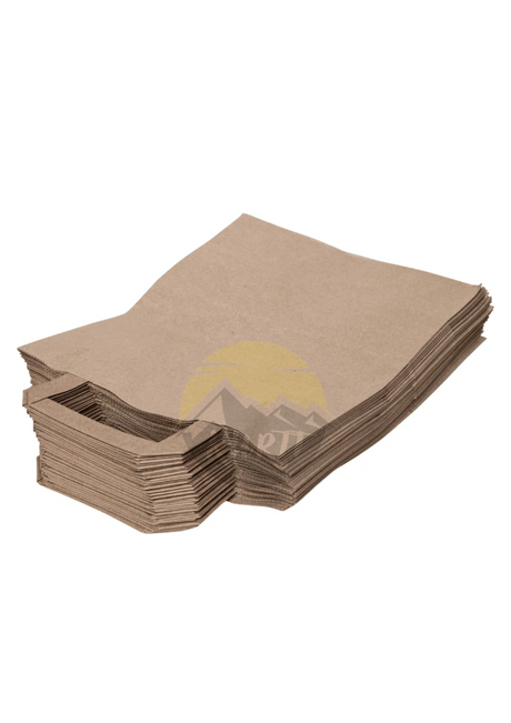 Paper carrier bag brown 22 + 10 x 28 cm - 50 pieces