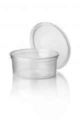 Plateaux à micro-ondes avec couvercles transparents 350 ml à rond - 50 pièces