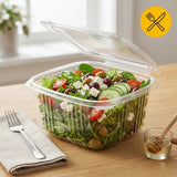 Saladebakjes 375ml Transparant – 500 Stuks met vaste Deksel | Sausbakjes