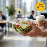 Saladebakjes 375ml Transparant – 500 Stuks met vaste Deksel | Sausbakjes