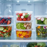 Plastic potjes 350ml transparant met deksel – 50 stuks | BPA-vrij