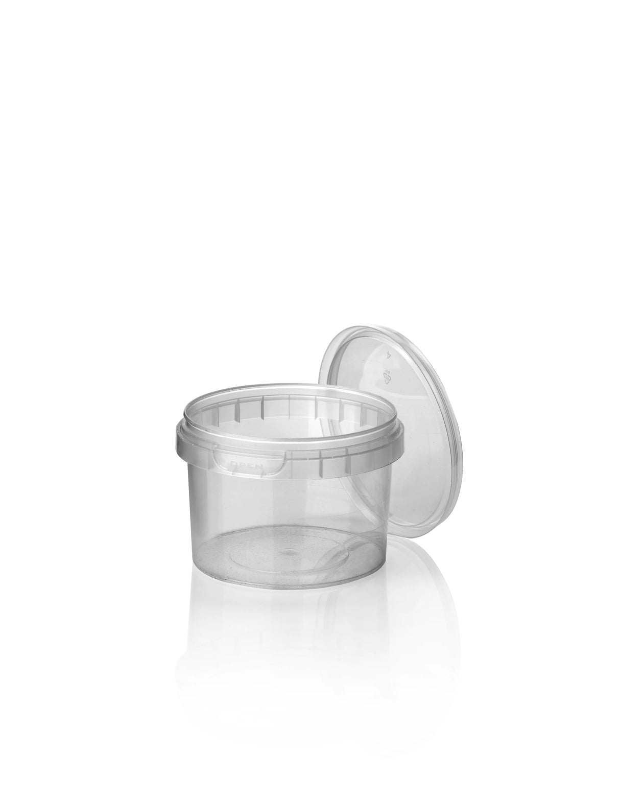 Transparante PP rond bakje 280 ml met tamper evident deksel – Ø 95 mm
