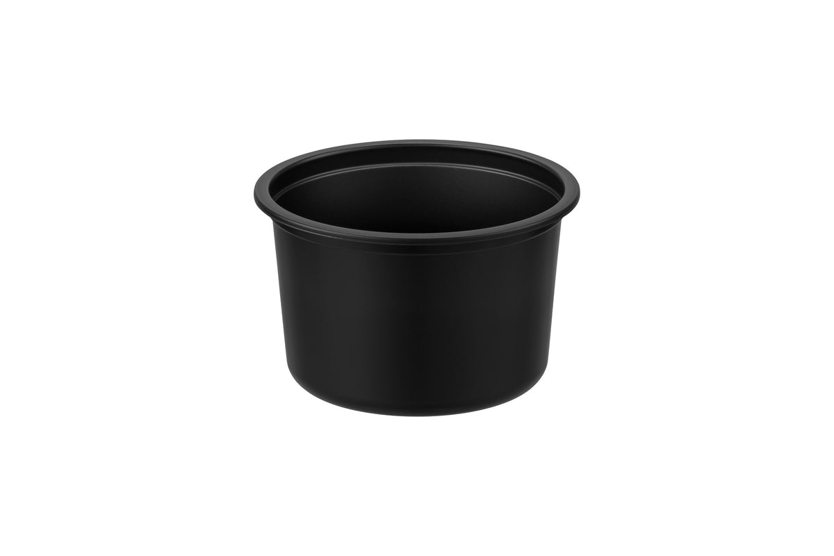 Ronde PP Sealbakjes Zwart Ø 115 mm – 350 of 500 ml – per 50, 100 of 500 stuks