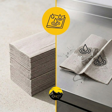 KURTT Papieren Handdoekjes Z-vouw 1-laags Recycled Grijs – 10.000 stuks | 25x23cm Interfold Handdoekpapier Dispenser