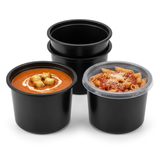 Ronde PP Potjes, Zwart Ø 115 mm – 350 of 500 ml – per 50, 100 of 500 stuks