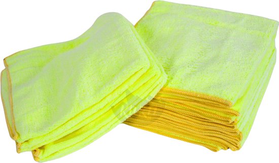 Tissons en microfibre - Nettoyage des chiffons 40 x 40 cm jaune - 10 pièces