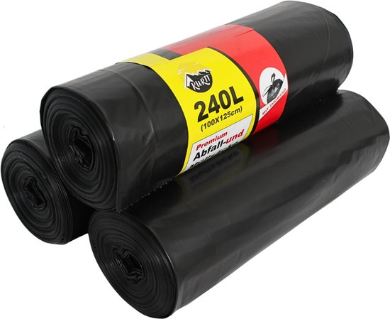 Containerzakken 240L Zwart - 100 stuks