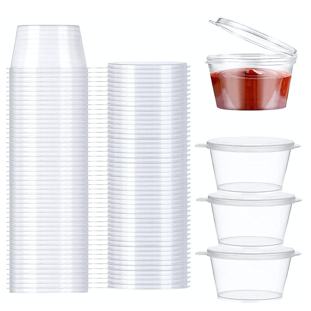 Sauce cups 60cc with fixed lid - 1000 pieces