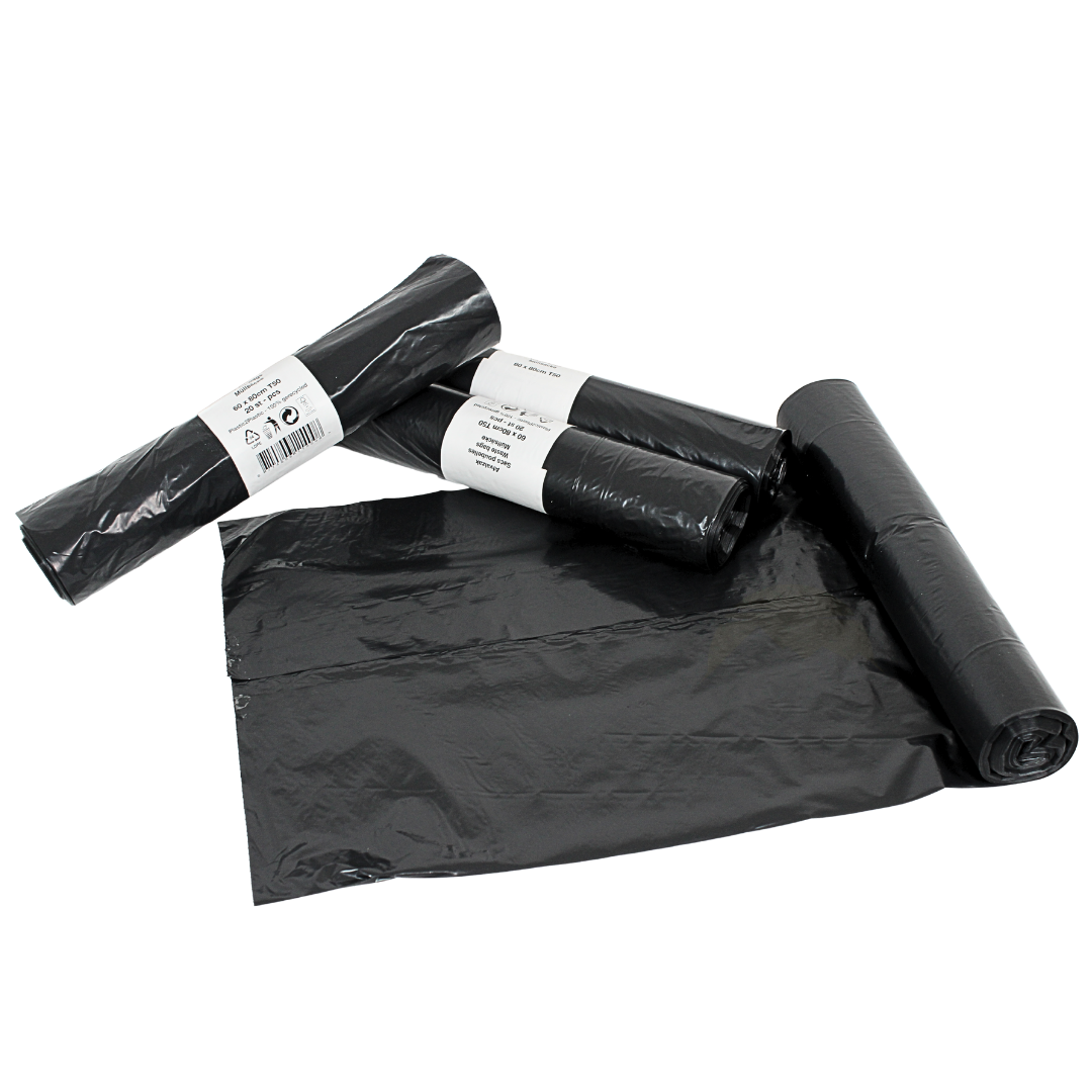 LDPE Afvalzakken 60 x 80 cm – Grijs – Type 50 (op rol) - 400 stuks