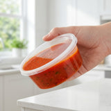 Plastic potjes 250ml transparant met deksel – 50 stuks | Magnetronbestendig