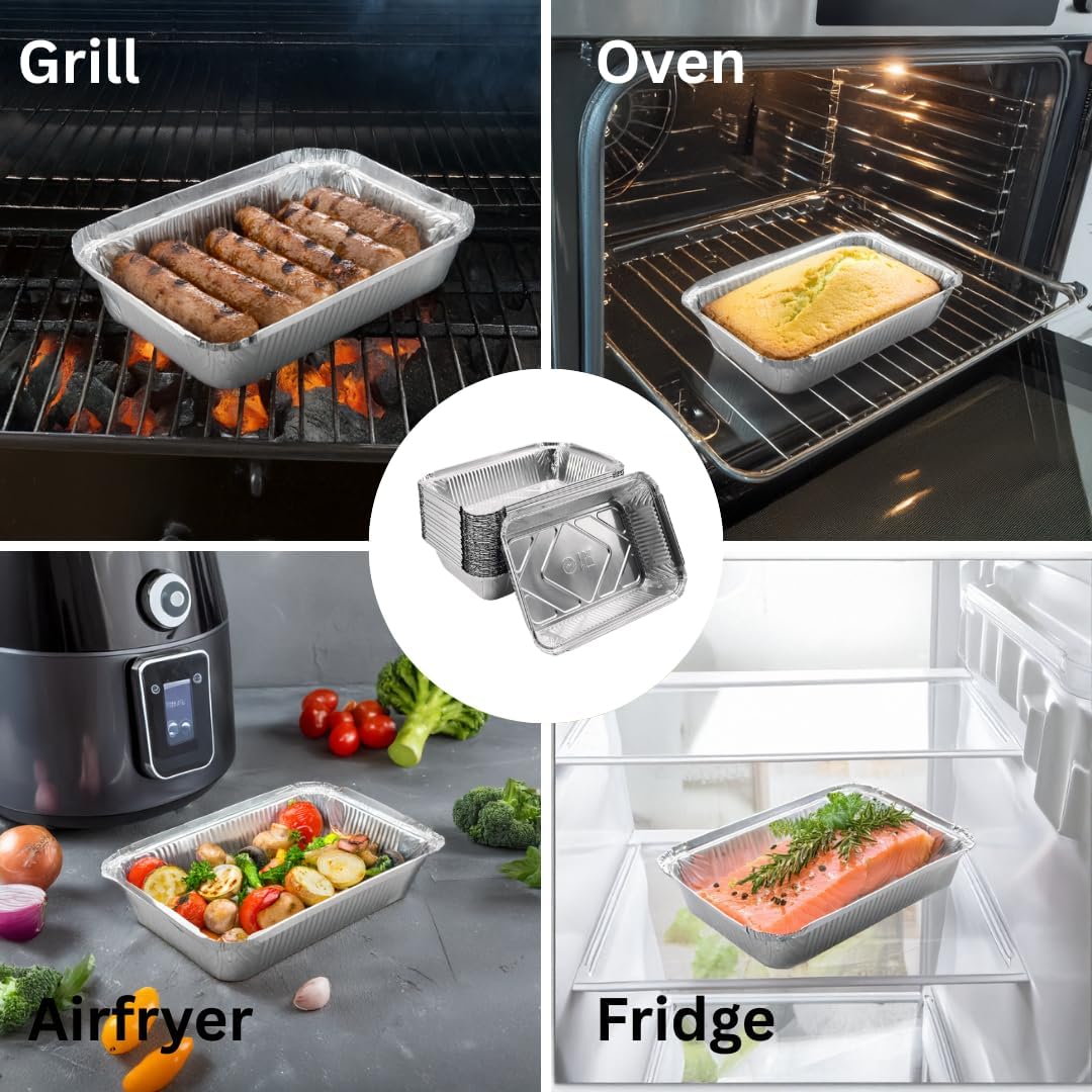 100x Aluminium Bakjes inclusief deksel (845L) - ovenschalen van hoge kwaliteit, Voedselveilig