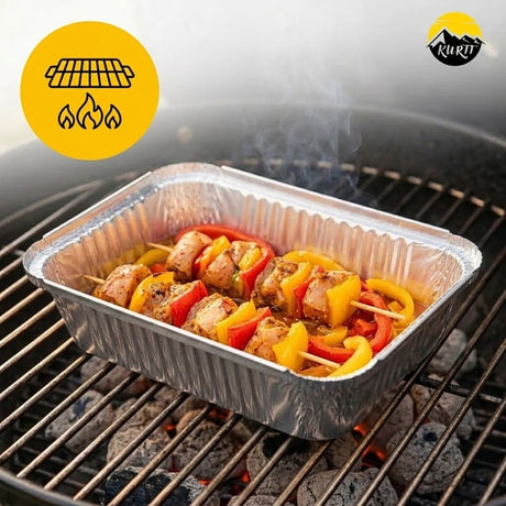 Aluminium bakjes met deksel 100 stuks - (911L) Ovenschalen airfryer