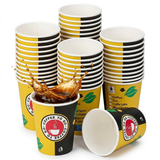 Koffiebekers Goud 200ml Karton to go – 1000 Stuks Wegwerpbekers