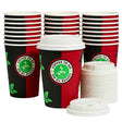 Kartonnen 8 oz koffiebeker in rood en zwart