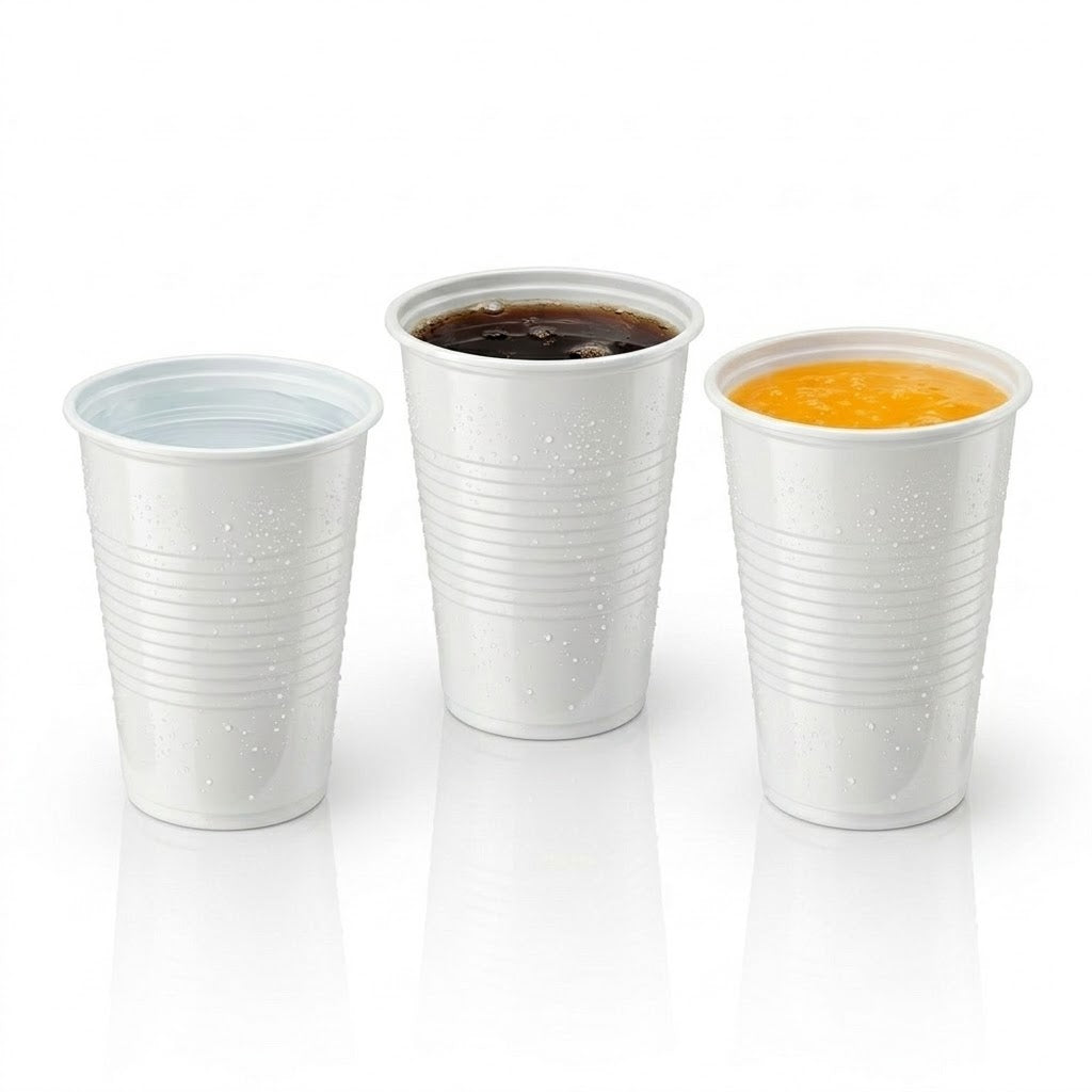 Wegwerpbekers Wit 3000 Stuks - 200ml Plastic – Drinkbekers