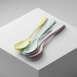 Lange sorbetlepels 17,5 cm retro pastel mix – 100 stuks herbruikbaar