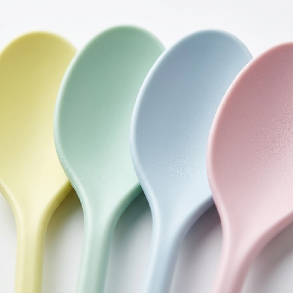 Lange sorbetlepels 17,5 cm retro pastel mix – 100 stuks herbruikbaar