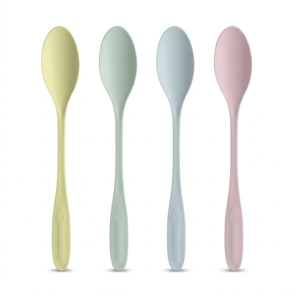 Lange sorbetlepels 17,5 cm retro pastel mix – 100 stuks herbruikbaar