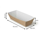 Kraft-wit kroketbakje A5 van 114 × 39 × 35 mm