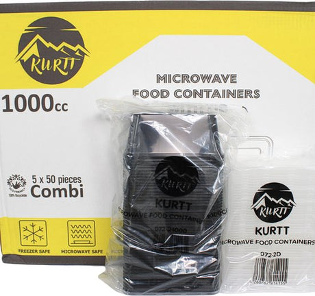 250x Récipients micro-ondes avec couvercle - récipients de préparation de repas - robustes et flexibles - récipients alimentaires