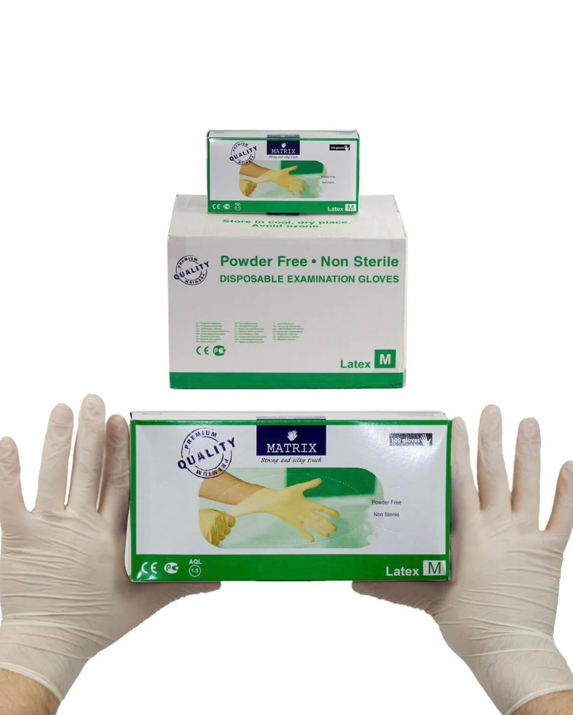 Latex gloves white Size M - 100 pieces