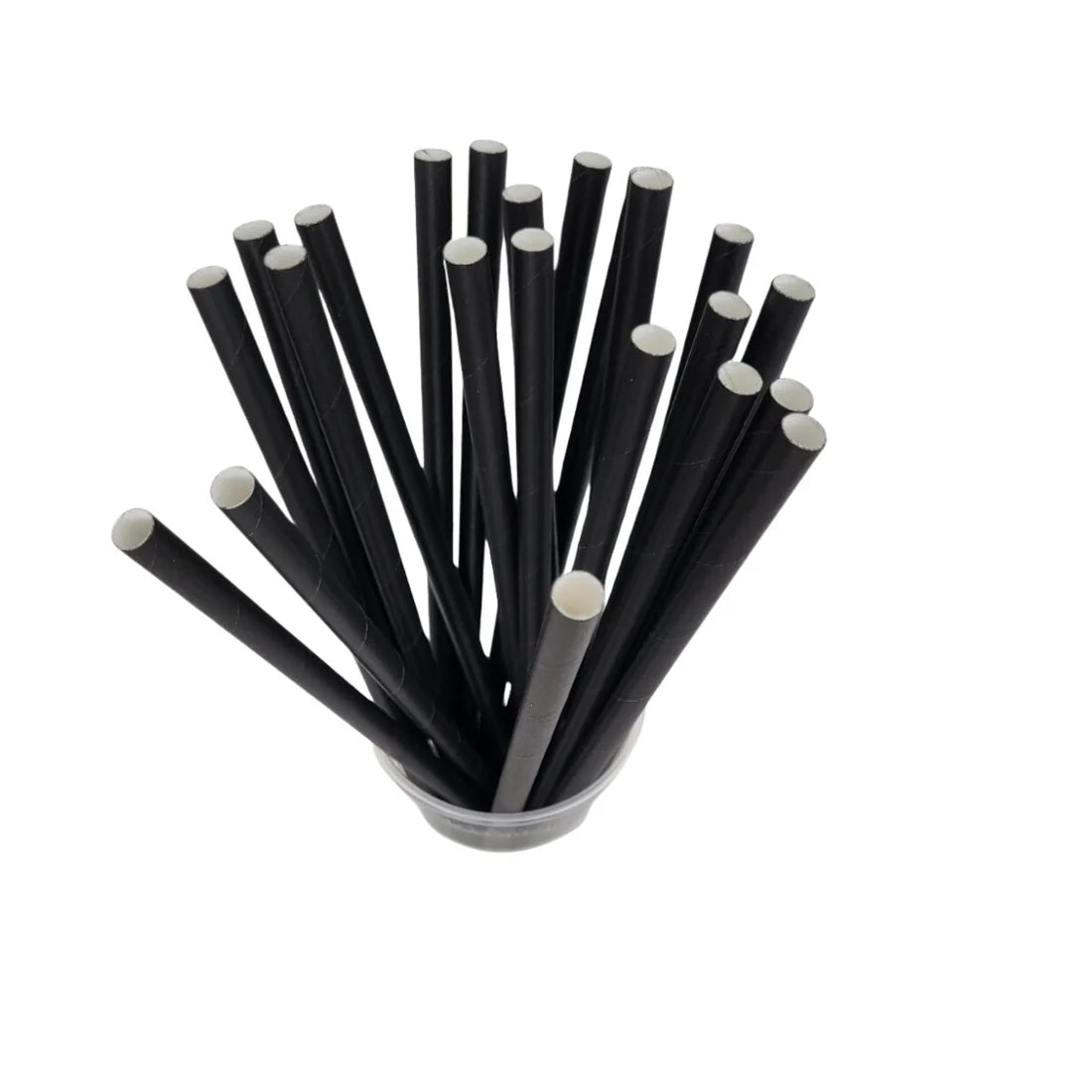 Cardboard straws 8x240mm Black - 300 pieces