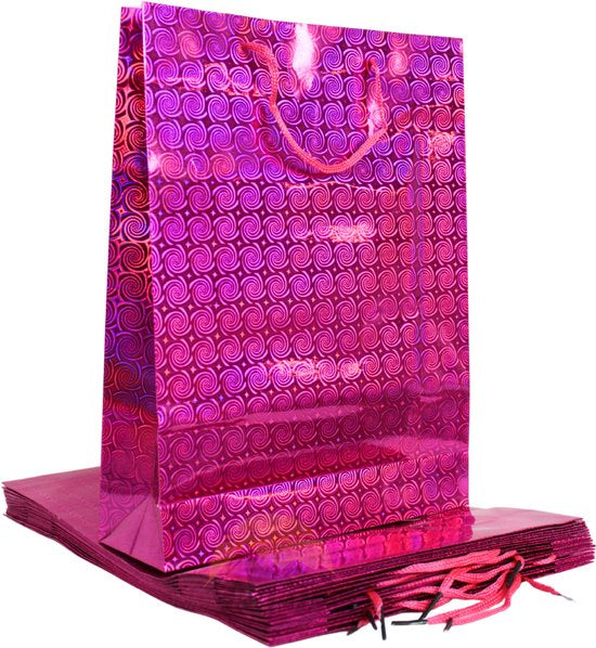 Cadeautasjes Holographic Roze - 2 stuks