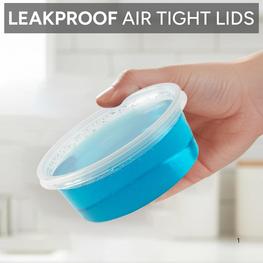 Microwave containers with lids Transparent 250ML ROUND - 50 pieces