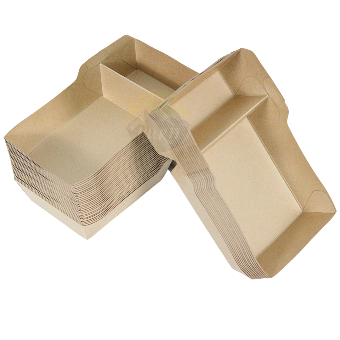 Snack boxes A23 Kraft paper - 100 pieces