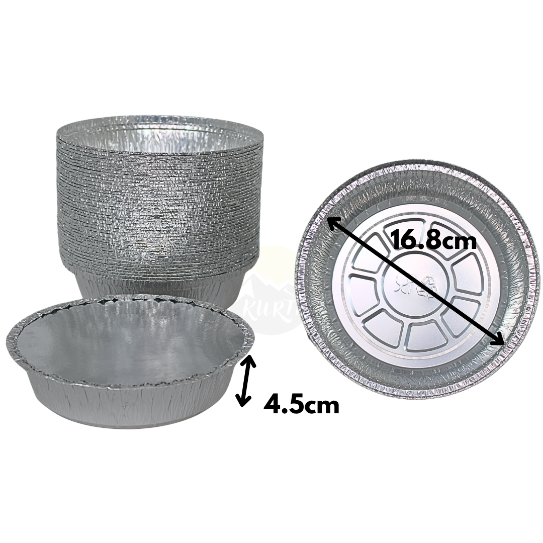 Aluminum tray C801-770L round with lids - 100 pieces