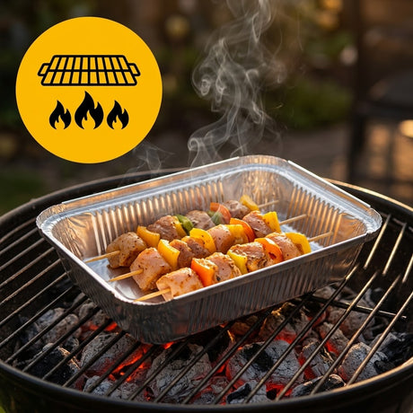 Aluminium Bakjes met Deksel 100 Stuks - (861L) Ovenschalen Airfryer