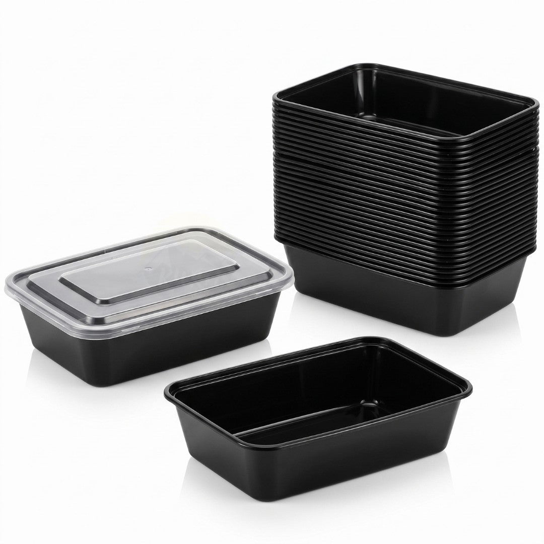 Magnetronbakjes met deksel - meal prep bakjes - stevig en flexibel - vershoudbakjes - zwart