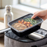 Magnetronbakjes met deksel - meal prep bakjes - stevig en flexibel - vershoudbakjes - zwart