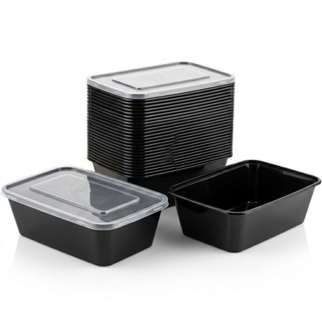 Magnetronbakjes met deksel - meal prep bakjes - stevig en flexibel - vershoudbakjes - zwart