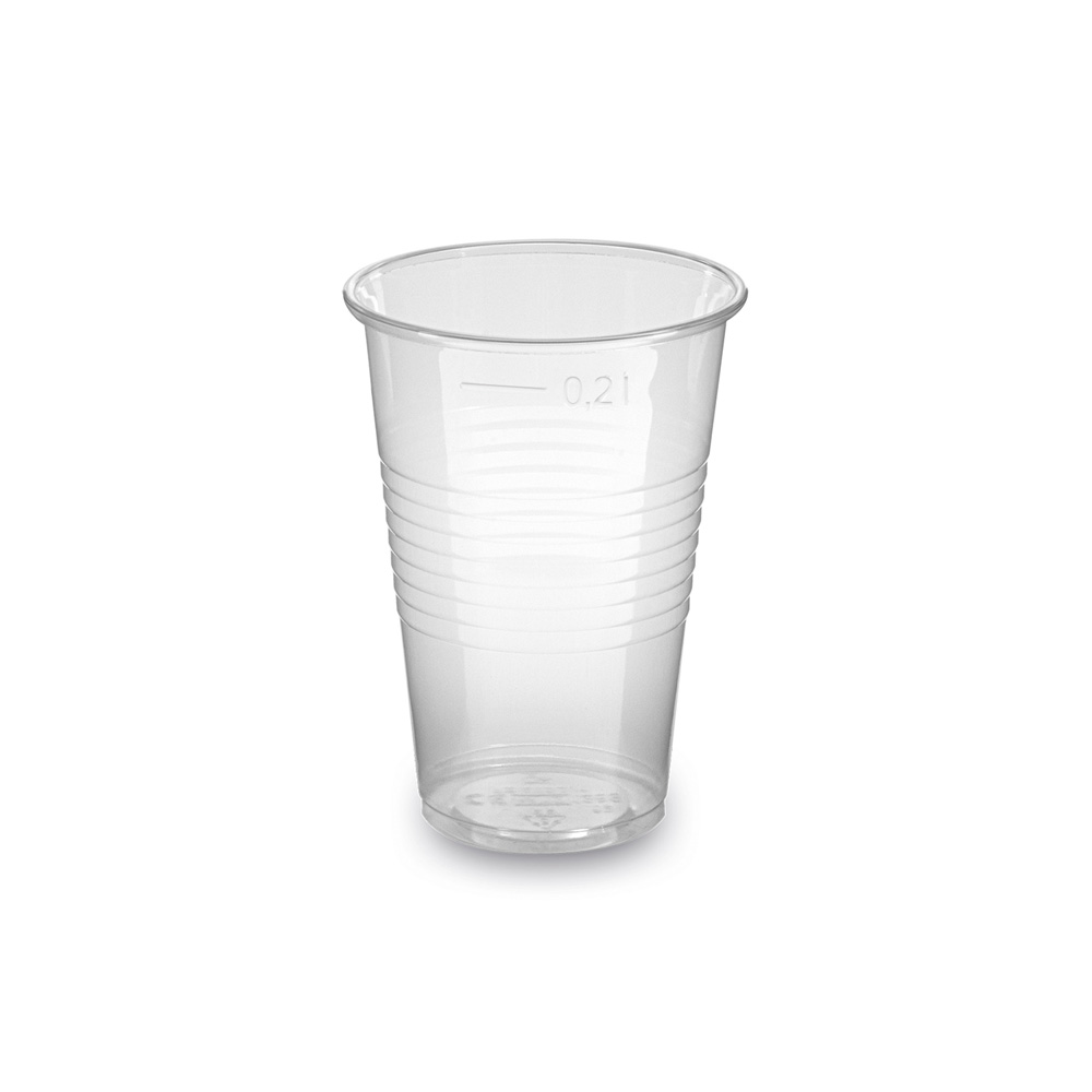 Disposable drinking cups transparent 0.2l - 100 pieces