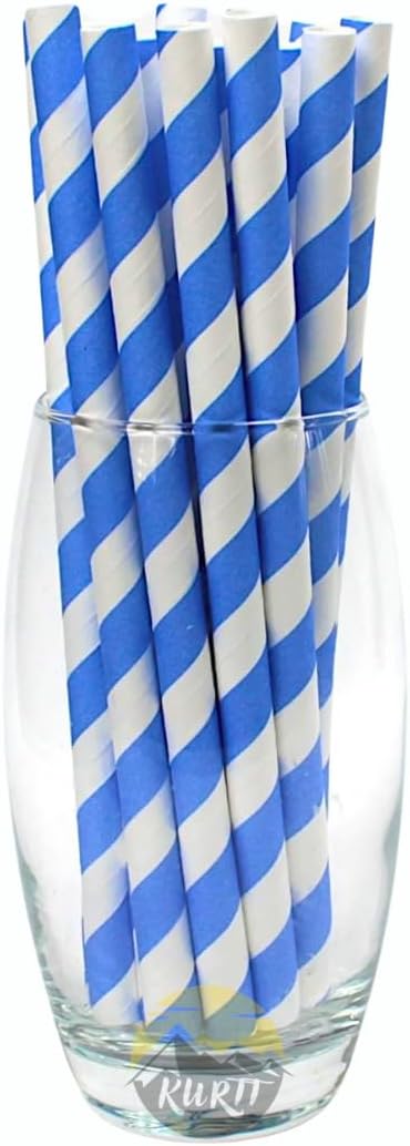 Cardboard Straws Blue - 200 pieces 