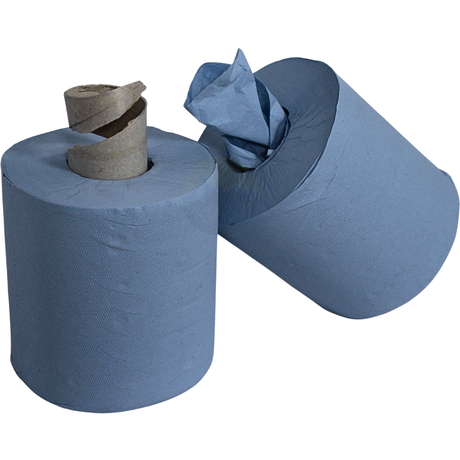 KURTT (2laags) 6 x 150 meter Poetspapier blauw, poetsrollen dispenser geschikt