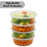 Microwave containers with lids Transparent 250ML ROUND - 50 pieces