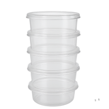 Microwave containers with lids Transparent 250ML ROUND - 50 pieces