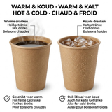 Koffiebekers bruin to go 200ml - wegwerpbekers extra stevig