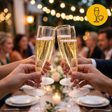 Herbruikbaar kunststof champagneglas met champagne