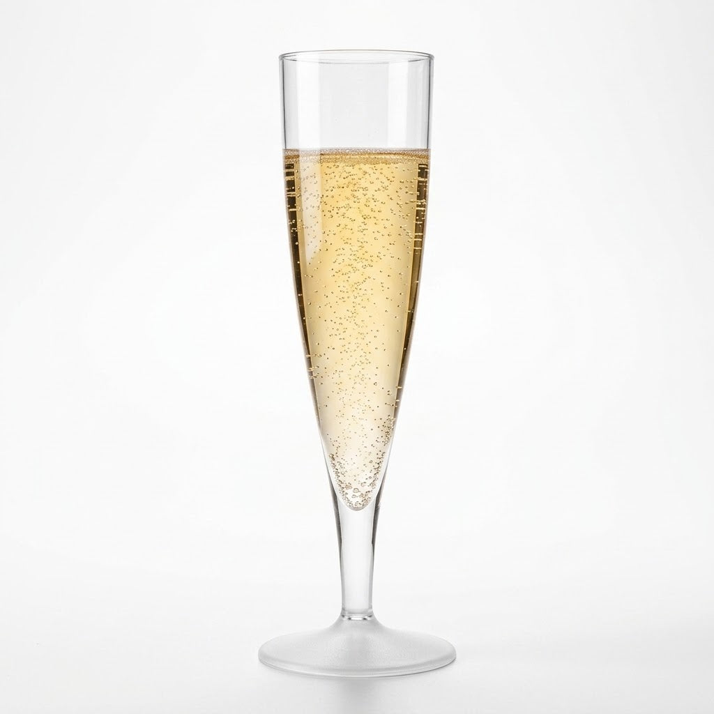 Herbruikbaar kunststof champagneglas met voet