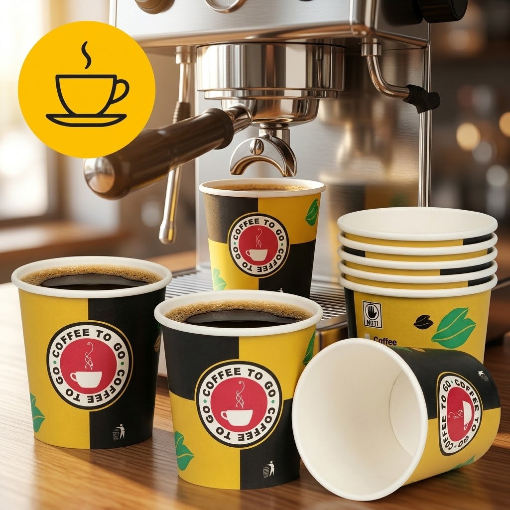 Espressobeker 4 oz Goud / 120ml karton - 100/500/1000 stuks Wegwerp