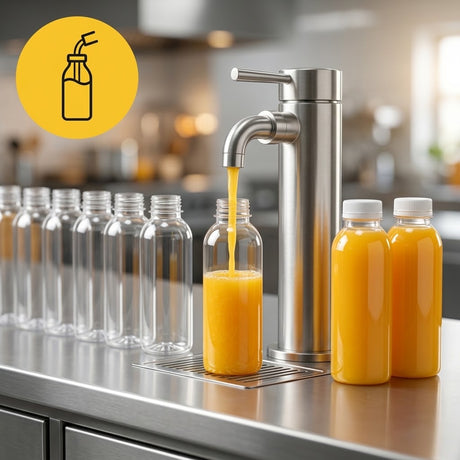 rPET Flesje 330ml met Oranje Dop | BPA-vrij & Voedselveilig - 35 stuks