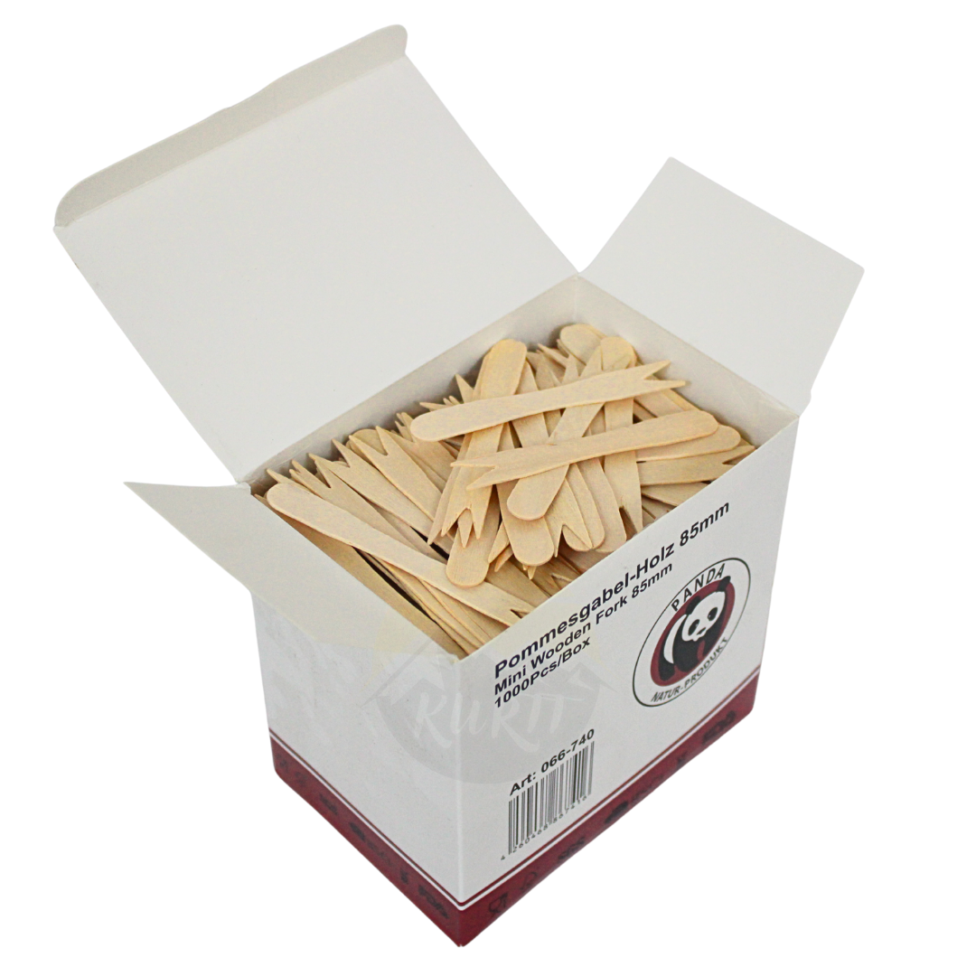 Frietvork, snackvorkjes 85 mm hout