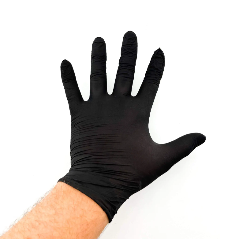 Latex Disposable Gloves Size S Black - 100 pieces